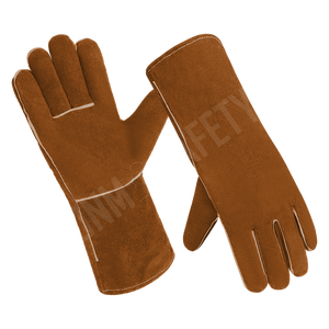 ถุงมือหนังวัวแยกชิ้นขนาดพิเศษพร้อมซับผ้าฝ้ายถุงมือนิรภัยทนทานต่อการจุดประกายสำหรับงานอุตสาหกรรม - Product Image 3
