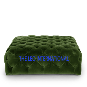 Tabouret en tissu blanc léger de style contemporain, table basse de luxe pour chambre à coucher, salon, ottoman - Product Image 4