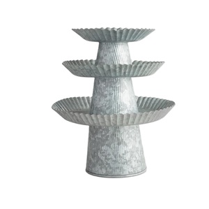 Soporte de exhibición de pastel de Metal de lujo galvanizado personalizable de nueva tendencia diseño redondo hecho a mano con estilo moderno para fiesta - Product Image 6