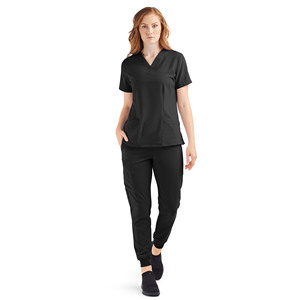KATBROS INDUSTRY Ensemble de tenues de travail athlétiques extensibles et faciles d'entretien pour femmes, style jogger, en Polyester/Coton, pour usage hospitalier, avec détection d'aiguilles - Product Image 1