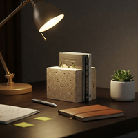 Porte-livres en marbre de qualité supérieure, moderne, mobile, fait main, personnalisable, organisateur décoratif en pierre, décoration de bureau élégante pour la maison