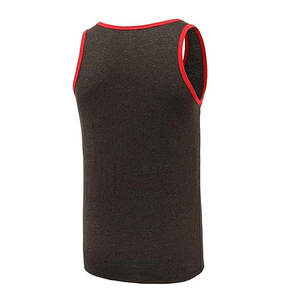 Camiseta sin mangas gris con logotipo gráfico personalizado Camiseta sin mangas de mezcla de algodón pequeña para hombre - Product Image 6