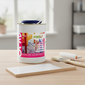 Ecolux 2.5 L Vernice Acrilica a Base d'Acqua Ecologica con Finitura Satinata Bianca per Legno e Metallo Categoria Vernici Acriliche - Product Image 5