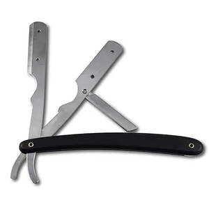 Rasoir noir Ustra rasoir de barbier à bord droit en acier inoxydable pour hommes - Product Image 4