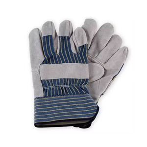 Guantes de trabajo de seguridad canadienses de alta resistencia Guantes protectores de trabajo doble de Palma de cuero hechos de poliéster de goma de nailon - Product Image 3