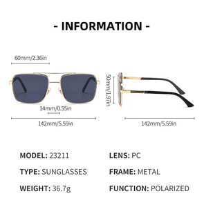 2025 New không có vành xuyên biên giới vuông khung Kính mát thời trang chống bức xạ mô hình 23319 cho nam giới phụ nữ trẻ em cho lái xe - Product Image 2