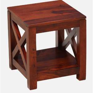 Kryss Contemporary Sheesham Wood <b>End</b> <b>Table</b> for <b>Living</b> <b>Room</b> & Dining Scratch-Resistant Design - Product Image 6