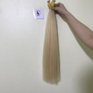 Extensiones de cabello humano de estilo vietnamita, cabello virgen brasileño a granel, Color rubio 100% virgen, muestra gratis - Product Image 5