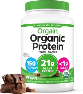 Orgain Organic Vegan <b>Protein</b> Powder, Creamy Chocolate Fudge - 21g Plant <b>Protein</b> 2.03 lb - Product Image 1