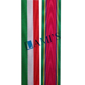 Ruban de médaille de cérémonie russe de marque d'eau de moiré de qualité fine de couleur personnalisée - Product Image 1