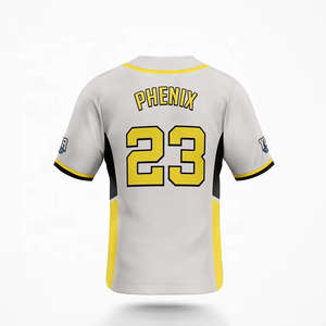 เสื้อเจอร์ซีย์คอวีแบบแห้งเร็ว ติดกระดุม ชุดกีฬาสำหรับเยาวชน เบสบอลและซอฟต์บอล เสื้อเบสบอลแบบสั่งทำพิเศษ - Product Image 2