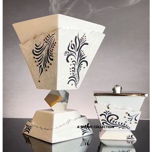 Juegos de regalo de decoración islámica para el hogar, artesanías árabes de Metal, quemador de incienso dorado Bakhoor y soporte para decoraciones de Ramadán - Product Image 3