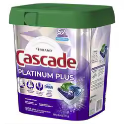 Cascade Platinum 62 capsules de détergent pour lave-vaisselle Action Pacs dosettes jetables solides pour lave-vaisselle - Product Image 5