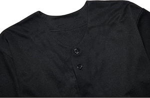 Gran oferta, 100%, malla de poliéster, camiseta de béisbol para hombre, camisas con botones, uniformes deportivos de manga corta con cuello en V - Product Image 3