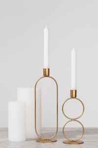 Support de bougie à double anneau en métal fer forgé nordique, centre de table, décoration de table à domicile, fête de mariage, festival, plateau minimaliste, art - Product Image 2