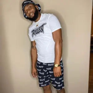 2025 hommes nouvelle mode été t-shirt et short en coton ensemble élégant deux pièces vêtements d'extérieur pour hommes - Product Image 3