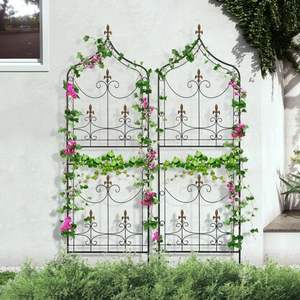 Treillis de jardin en métal, support mural décoratif pour plantes grimpantes, balcon, terrasse, espaces extérieurs, utilisation domestique compacte - Product Image 6