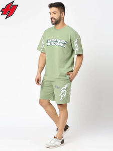 Summer Tshirt Shorts 2 Pieces Set Tracksuit Men's 3d Letters Vintage Streetwear Creative Pattern Men Sets Short Outfits - Product Image 2