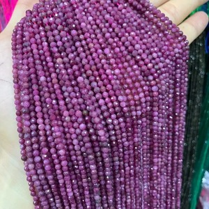 Mehrajudin Gems Super Quality Natural Glass Filled Rondelle <b>Beads</b> 8mm Ruby Stone Multi Faceted Cutting Third Party <b>Beads</b> - Product Image 2