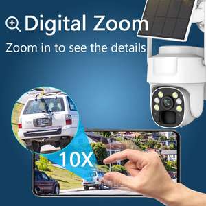 Câmera de Segurança Cctv PTZ <span class=keywords><strong>IP</strong></span> 4g Externa 4k 5mp Com Bateria Solar Visão Noturna Energia Sem Fio Wifi e Cartão Sim - Product Image 3