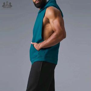 Men's Sleeveless 100% Cotton Solid Winter <b>Gym</b> <b>Hoodie</b> Tank Top for Bodybuilding Muscle Singlets Stringer Breathable Eco-Friendly - Product Image 2