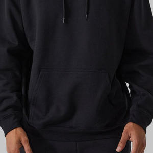 Sweat à capuche actif surdimensionné personnalisé pour hommes basique en coton mélangé avec motif solide nouveau design prix d'usine sweats à capuche en gros - Product Image 3