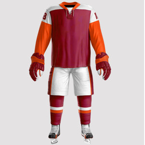 Conjunto de ropa deportiva de hockey sobre hielo de secado rápido de poliéster personalizable cómodo con uniformes de hockey sobre hielo por sublimación de nombre de equipo - Product Image 5