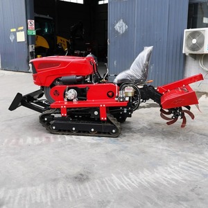Tracteur agricole à chenilles rouge 21 CV à transmission par engrenages, machine agricole multifonctionnelle à haute productivité - Product Image 5