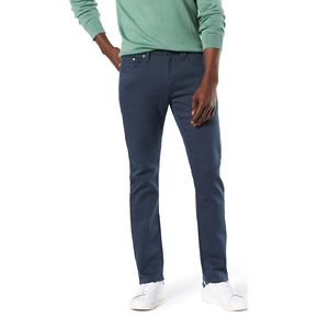 กางเกงยีนส์ผู้ชายสีกรมท่าทรงพอดีตัวลำลองกางเกงยีนส์สีพื้นดีไซน์ใหม่ล่าสุดป้องกันริ้วรอยตรงขนาดพิเศษทำขึ้น - Product Image 1