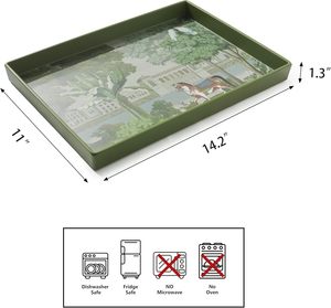 Bandeja Otomana de Madera con Diseño Artístico Grabado para Bodas, Mesa de Centro, Mesa de Comedor y Decoración del Hogar para Fiestas - Forma y Tamaño Personalizables - Product Image 5