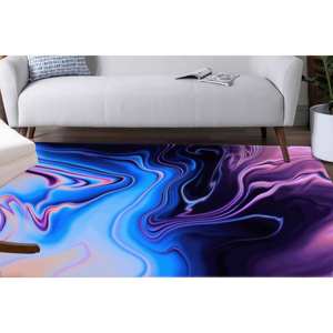 Alfombra con Estampado Vortex: Alfombra Moderna con Diseño de Ilusión Azul, Alfombra Decorativa - Product Image 4