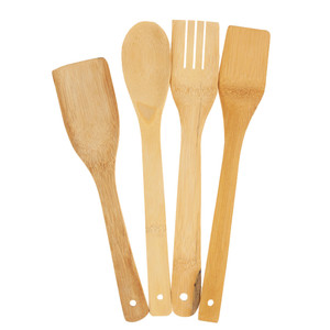 Juego de Accesorios de Cocina Ecológicos de Bambú AF15, Juego de Utensilios de Cocina de Acero Inoxidable que Incluye Cucharas y Espátulas, Aptos para Lavavajillas - Product Image 3