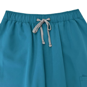 Barato poliéster cuello en V Split logotipo personalizado uniformes de hospital uniformes médicos trajes enfermera Scrub uniforme conjunto - Product Image 6