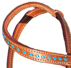 หูฟังแบบสวมหัวหูข้างเดียวแบบตะวันตกอุปกรณ์ขี่ม้าทำจากหนังแกะสลักมือ - Product Image 6