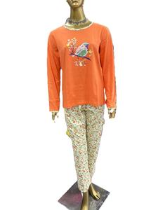 High Quality Customizable All-Printed Cotton <b>Pajamas</b> Set Top Knitted Bottom Elastic Waist Quick Dry Spring/Summer Fabric - Product Image 6