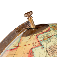 Globe terrestre de 8 pouces 20cm, carte du monde bleue et argentée pour la décoration de bureau, support en bois, globe de table 12 pouces pour décoration de table