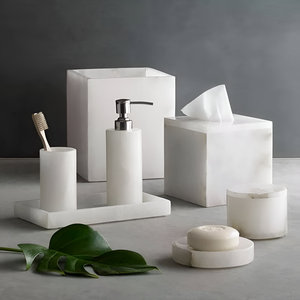 Juego de accesorios de baño de ónix de lujo, juego de tocador elegante con dispensador de jabón, bandeja de soporte para cepillo de dientes y más para baños modernos - Product Image 5