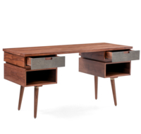 Bureau de direction moderne de luxe, bureau de travail de haute qualité en bois massif, tiroir convertible personnalisé, hauteur réglable