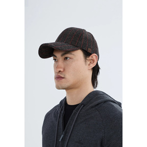Gorro de lana a rayas marrón unisex Gorro de invierno básico ajustable con logotipo trasero Máscara de ropa Casto a prueba de sudor - Product Image 3