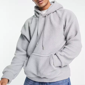 Custom <b>Men's</b> High Quality Soft Polyester <b>Pullover</b> Hoodie Plush Fleece Sherpa Hooded Blank Oversized Hoodie for <b>Men</b> - Product Image 3