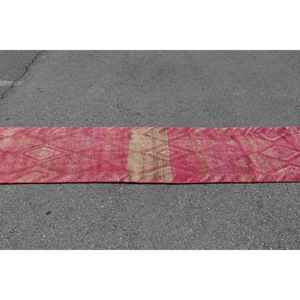 2.2x13.6 ft Vintage Turkish Rug, <b>Runner</b> Rug, <b>Red</b> Herki Floral Rug - Product Image 3