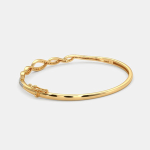 Interwoven <b>Infinity</b> Link Gold Bangle with Round Lab Grown Diamonds - Product Image 5