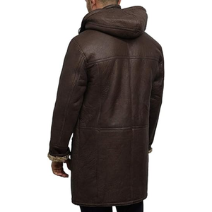 Fashion Winter Leather <b>Shearling</b> Bomber <b>Jacket</b> Stand Collar Custom <b>Aviator</b> Fit Warm Heavy Duty Front for <b>Men</b> - Product Image 2
