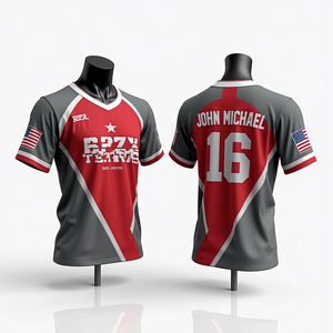 Camisetas deportivas impresas personalizadas para hombre, camisetas de softbol, baloncesto, fútbol, pesca, transpirable, cuello redondo, ropa deportiva ligera - Product Image 3