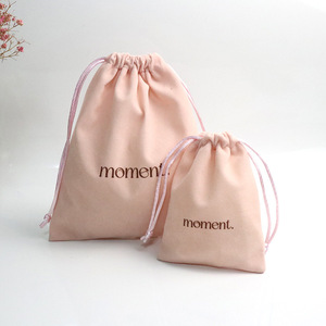 Custom Logo Printed Soft Velvet <b>Fabric</b> <b>Pink</b> Jewelry Pouch Small Packaging Drawstring Velvet Jewelry Bag - Product Image 1