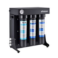 Système RO sans réservoir Puricom 1200G électrique autonettoyant à 4 étapes, pompe en acier inoxydable sous évier incluse, filtre de 24 mois