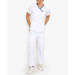 2 Conjuntos de Uniformes Médicos Unisex Cómodos, Cuello en V, Manga Corta, Pantalones con Cintura Elástica, Transpirables, de Poliéster Tejido - Product Image 3