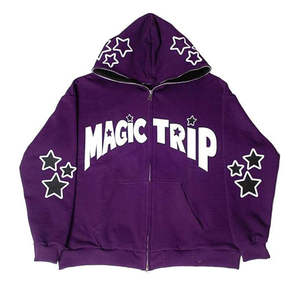 Ropa de calle informal de peso pesado para hombre, Jersey lavado con ácido, Sudadera con capucha, talla ajustada, logotipo personalizado, diamantes de imitación bordados - Product Image 6