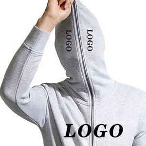 Alta calidad 100% Material de algodón hecho hombres Full Zip Up Hoodie precios al por mayor logotipo personalizado hombres Zip Up Hoodie - Product Image 3