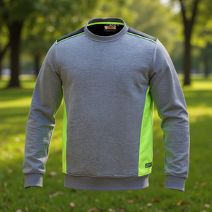 Sudadera con Capucha para Niños con Cuello Redondo y Detalle Verde Fluorescente con Inserciones Negras en los Hombros - Product Image 3